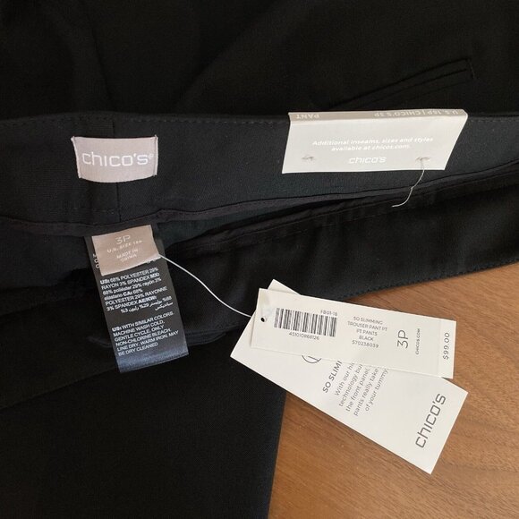 Chico’s So Slimming Trousers Pants Black Bootcut Size 3P - Picture 4 of 4
